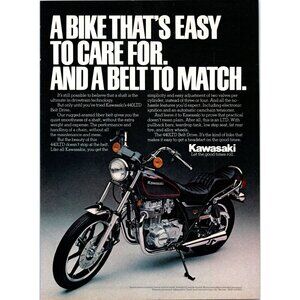 1981 Kawasaki 440LTD Belt Drive Cruiser Motorcycle Vintage Print Ad Wall Art 80s